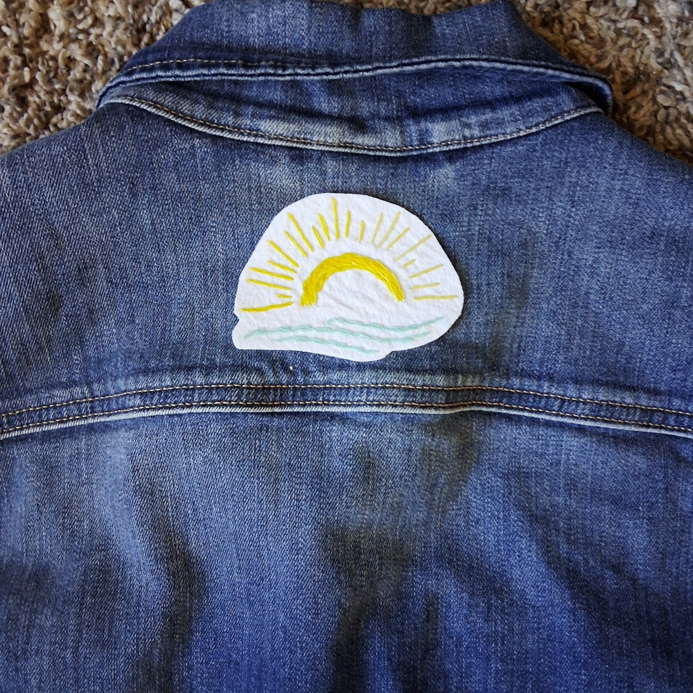 Embroidered Sun and Waves Patch - Picture 4 of 5